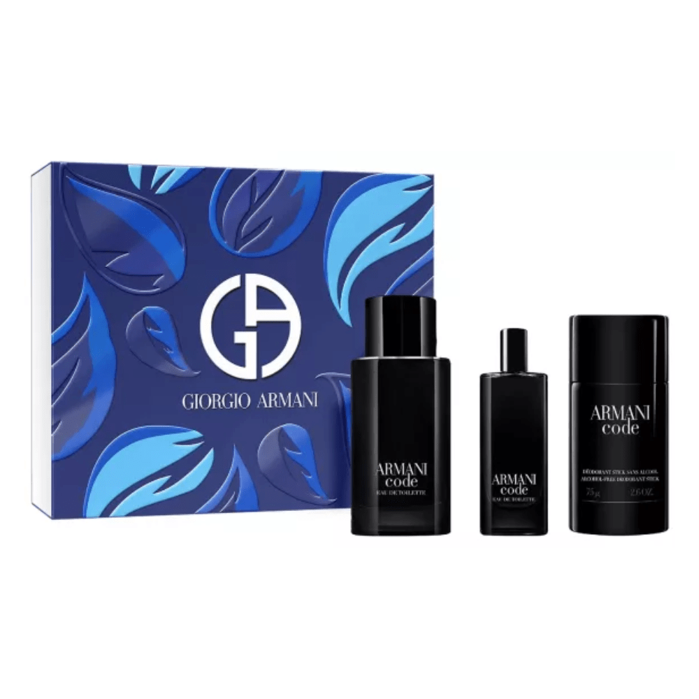 Armani Code Men's Aftershave Gift Set (75ml EDT + 75g Deodorant Stick + 15ml EDT)