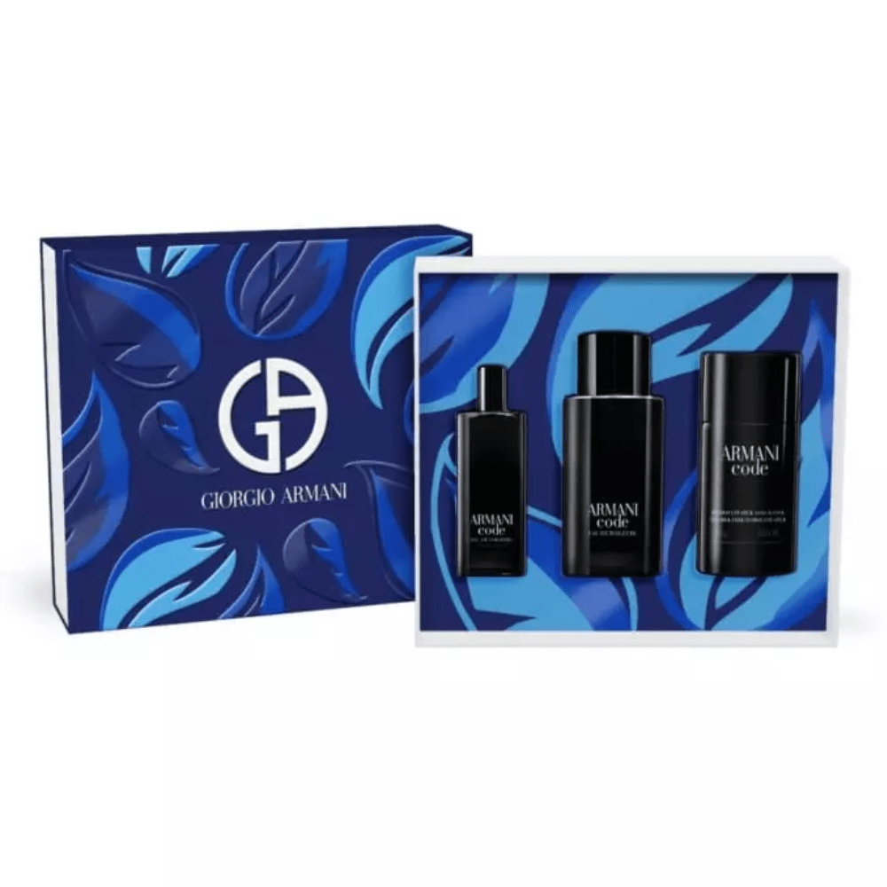 Armani Code Men's Aftershave Gift Set (75ml EDT + 75g Deodorant Stick + 15ml EDT)