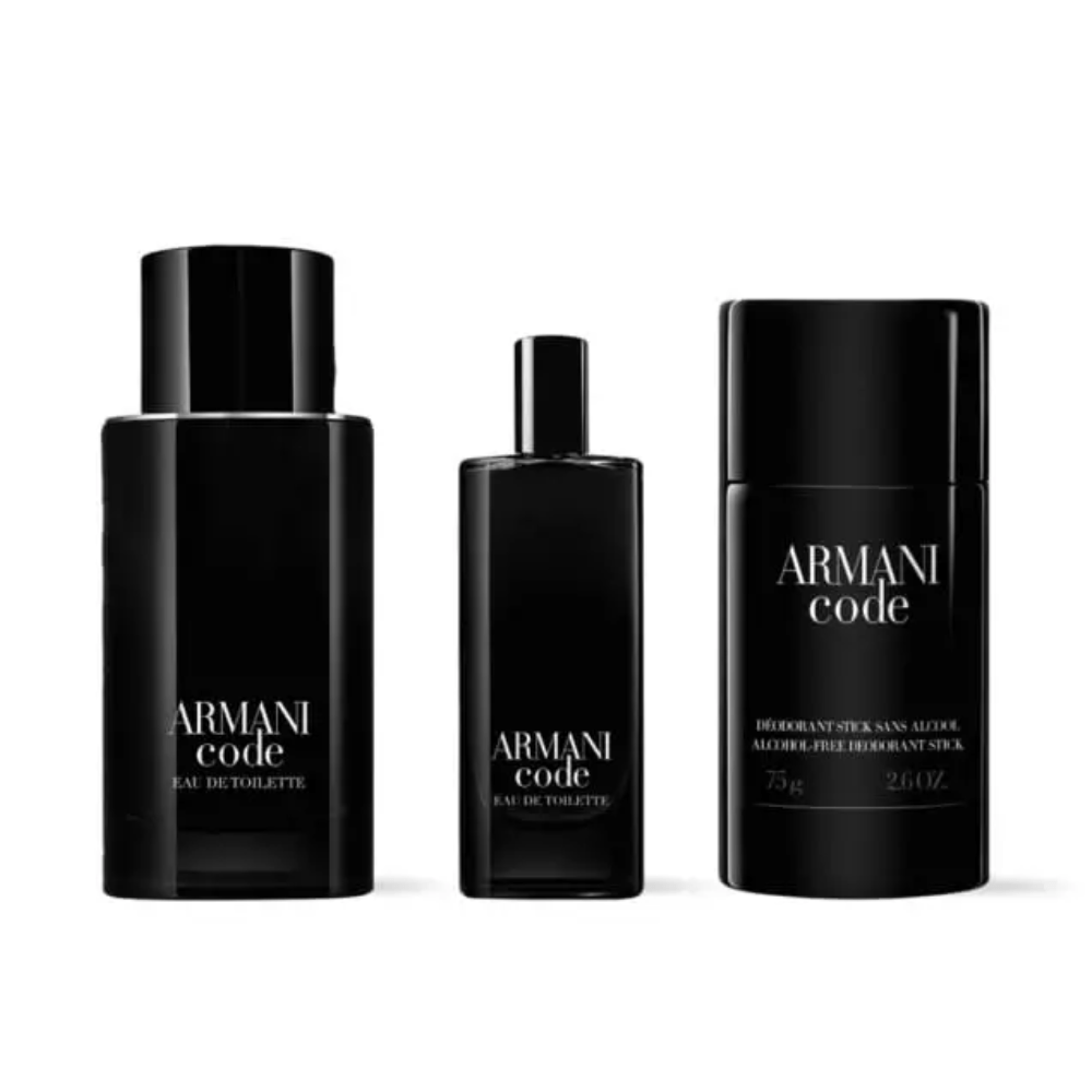 Armani Code Men's Aftershave Gift Set (75ml EDT + 75g Deodorant Stick + 15ml EDT)