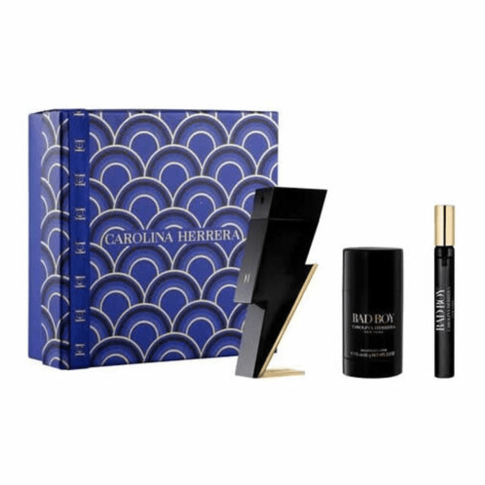 Carolina Herrera Bad Boy Men's Gift Set (100ml EDT + 100ml Deodorant Spray + 10ml EDT)