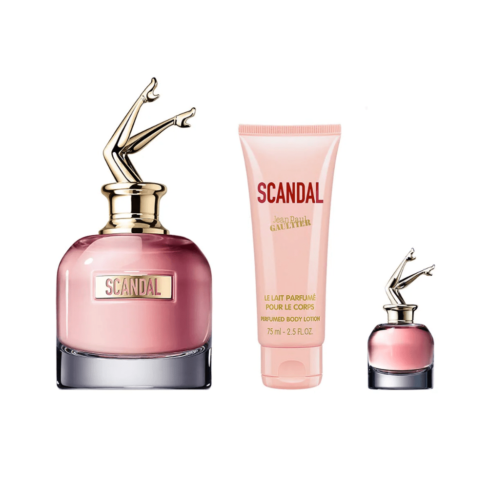 Jean Paul Gaultier Scandal Eau de Parfum Women's Perfume Gift Set Spray (80ml) with Body Lotion & 6ml EDP
