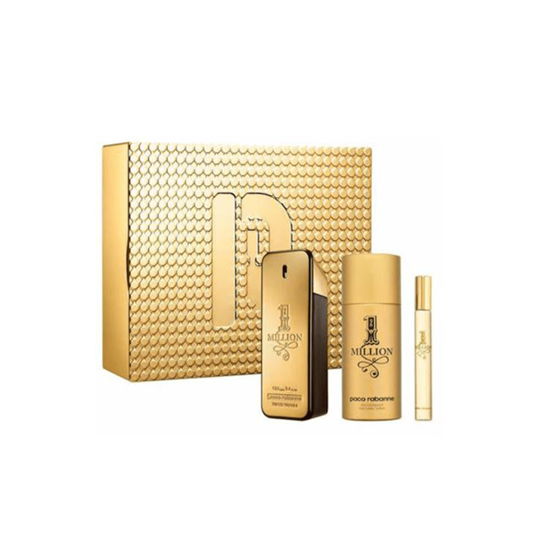 Paco Rabanne 1 Million Eau de Toilette Men's Aftershave Gift Set (100ml) with Deodorant Spray & 10ml Mini