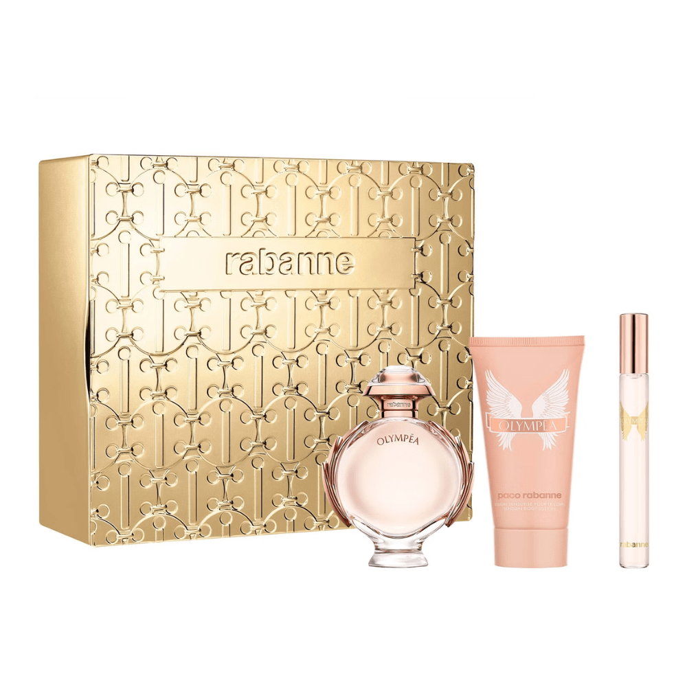 Paco Rabanne Olympea Eau de Parfum Women's Perfume Gift Set Spray (50ml) with Body Lotion & 10ml Mini